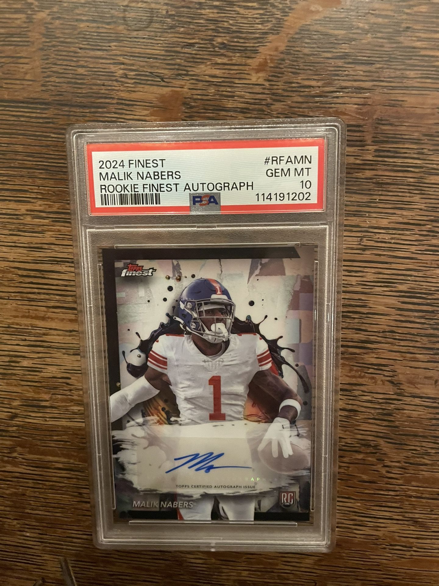 Send Offers! Malik Nabers Topps Finest Rookie Auto PSA 10