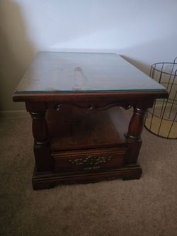 Beautiful Glass top wooden night stand