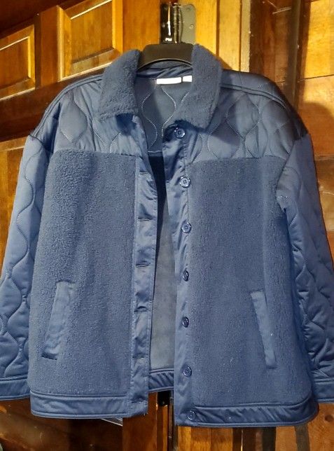 Ladies Petite Button Down Jacket Size XL Never Worn Blue $20