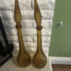 22” Empoli Bubble Glass Bottles 