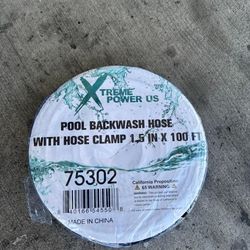 XtremepowerUS Pool Backflow Hose, Heavy Duty 1.5" x 100' Pool Drain Hose, Sump Pump Discharge, Filter Pump Water Drain, Buried Drain, Flat, Burst Resi