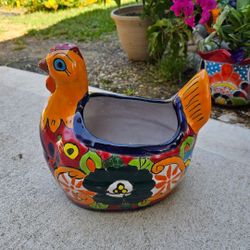 Talavera Chicken Clay Pots (Plants) Planters, Pottery. $35 Cada Una