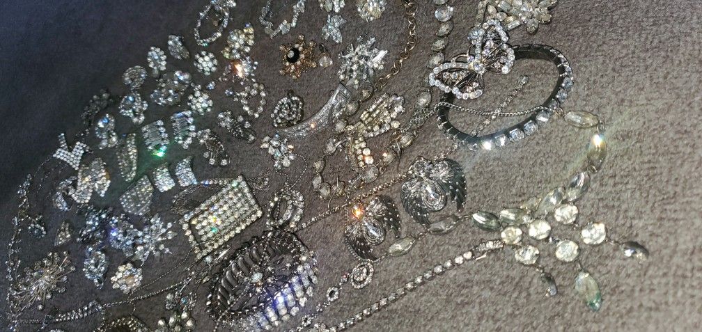 Vintage Rhinestone Jewelry Lot