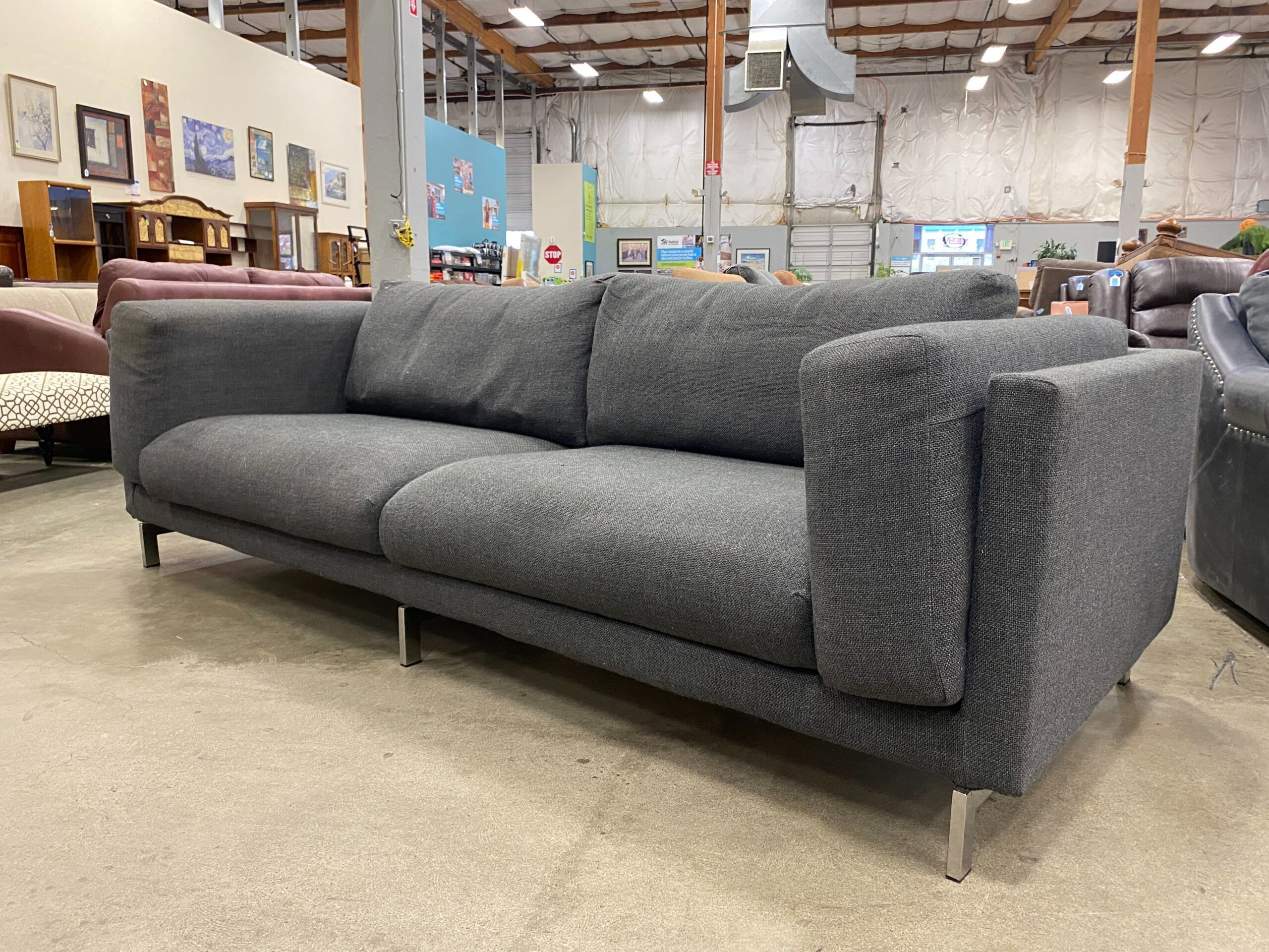 IKEA Nockeby Grey 3 Seater Sofa