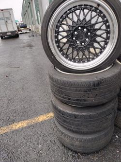 Used Universal 8 Lug Rims And Tires 215/45/17 For$500💰