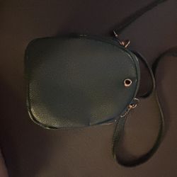 Dark green / gold crossbody bag