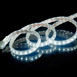 CBConcept UL Listed, 50 Feet, Super Bright 13500 Lumen, 6000K Pure White, Dimmable, 110-120V AC Flexible Flat LED Strip Rope Light, Commercial Grade