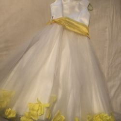 White With Yellow Girl Dress