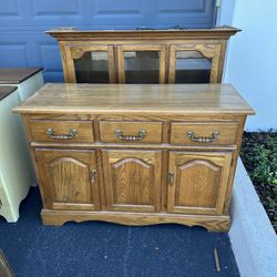 Wooden Hutch & Sideboard Set – Solid Wood, Elegant & Functional