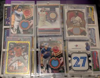 Topps 2024 Game Worn Jersey Cards Lot of 4, Plus Alex Speas 24/50, and Vlad Guerrero Jr. Relic Card