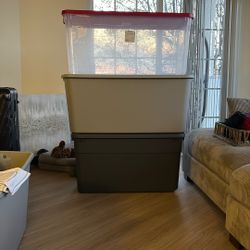 Thirteen 50 Gallon Bins For $100