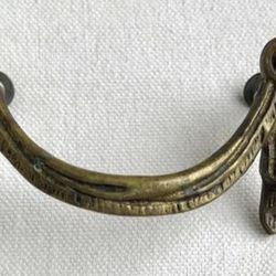 Vintage 1 Etched Brass Drop Bail Pull Handles Knobs With Screws DIY Project