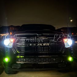 6000k Glacier White LED Headlight And 3000k Jdm Yellow LEDs Fog Lights 