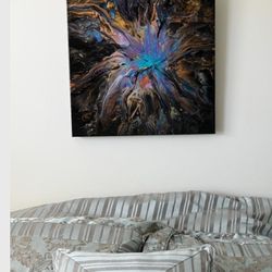 Acrylic Pour Painting 20x20 | Electric Love