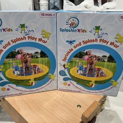 Sprinkle and Splash 💦 Play Mat  Both for $12.  68” so more than one child to enjoy. Durable, PVC construction, easily attaches to your garden hose.  