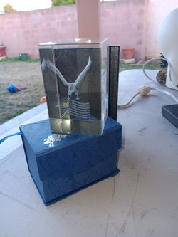 3D Eagle with American Flag  in glass.