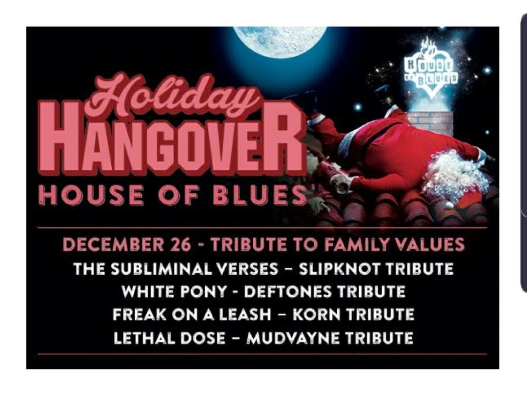 house of blues family values 12/26 2 tickets