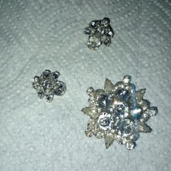 Vintage Eisenberg Brooch And Earrings 