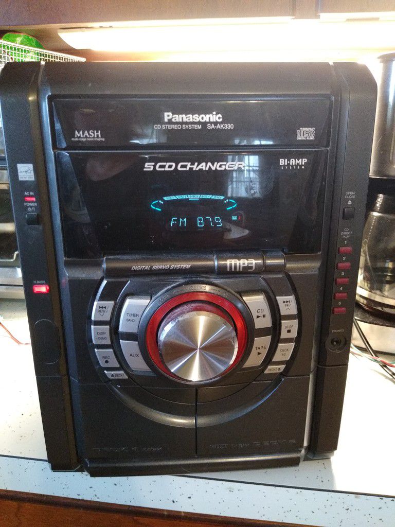 5 Cd, Cassette, And Radio Player With Speakers