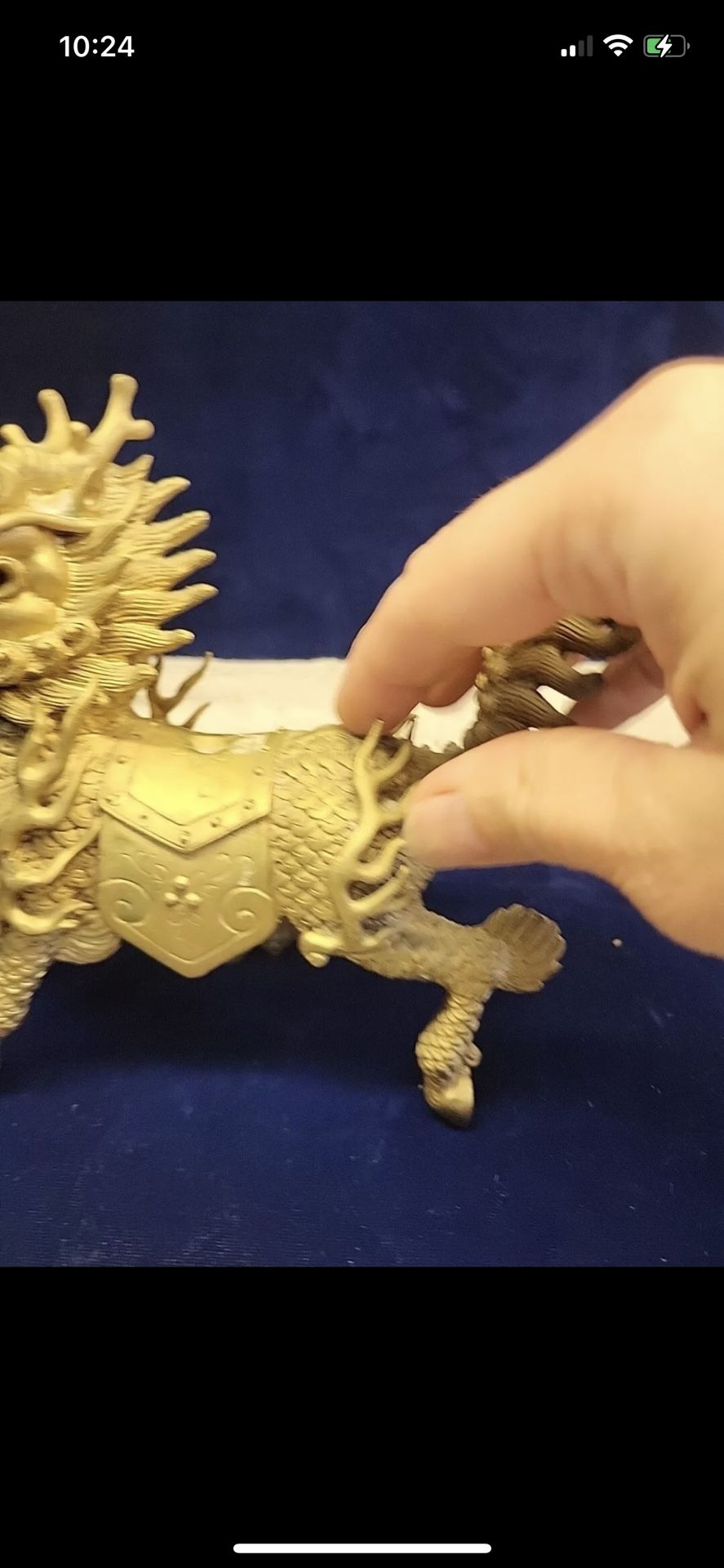 Antique Brass Chi Lin Qilin Kirin Mythical Hooved Chimerical Creature 6”