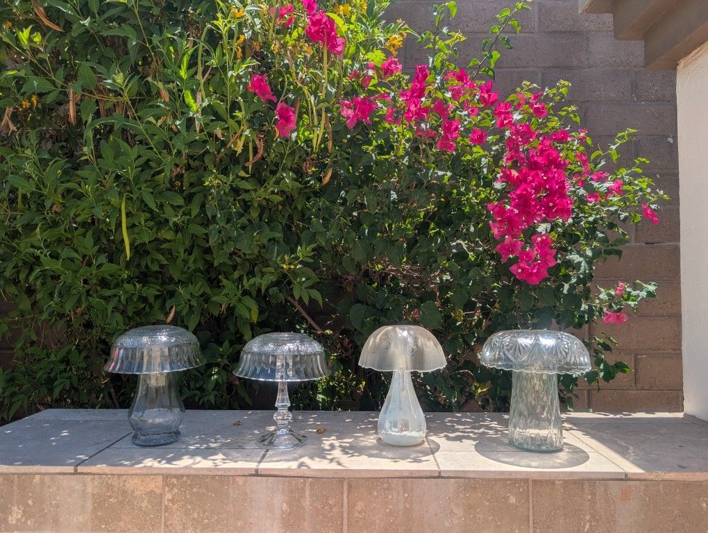 Glass Mushroom Garden Decor