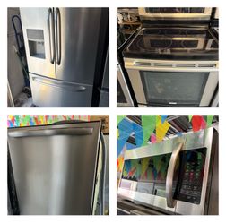 Frigidaire Kitchen Combo Stainless Steel Refrigerator Stove Double Oven Dishwasher And Microwave Everything Tasted Working Perfectly With Warranty