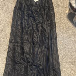 H&M Black Satin/Slick skirt
