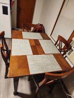 Solid wood dining table and chairs