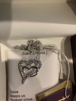 Brand new Hallmark cubic zirconia heart necklace