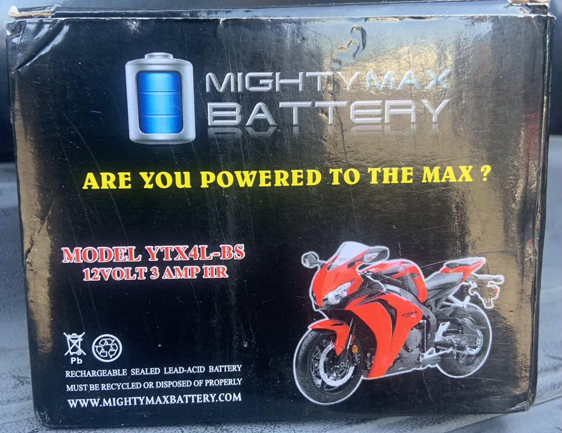 Mighty Max Battery YTX4L-BA 12 Volt 3 Amp HR