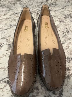 SAS SONYO Women’s Leather Comfort Shoes Slip On Low Heel Brown Metallic USA