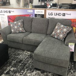 New Gray Clearance Price Sectional With Reversible Chaise Sofa Couch 