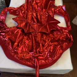 Pet Costume Red Lame Devil Halloween Costume Size Medium  Open Package, never worn