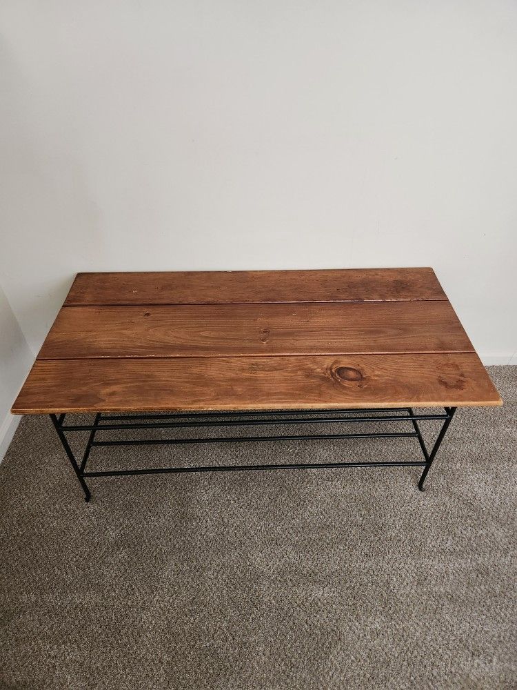 Wood And Metal Coffee Table