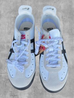 Onitsuka Tiger Mexico 66 White Black Leather Sneakers D2R4L Men's Size 11 EU 45
