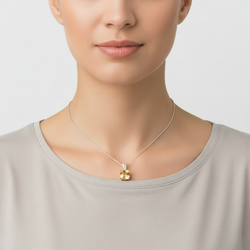 14K Yellow Gold Citrine Pendant & 19" Cable Chain