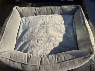 Large Gray Dog Bed with Bolster Sides