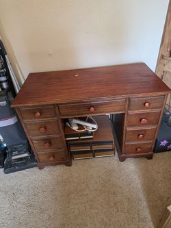 Old fashioned wood desk