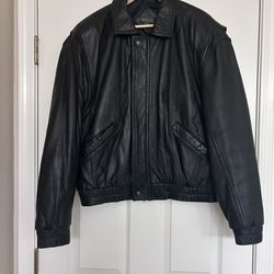 Men’s Large Black Leather Jacket