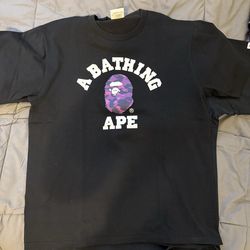 A Bathing Ape BAPE Color Camo College Tee Black Purple Size Large Men’s