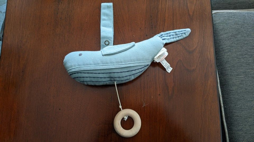 whale nursery decor hanging quilt and crib music toy