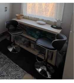 Set of two black bar stools