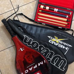 Tennis racket and pool stick