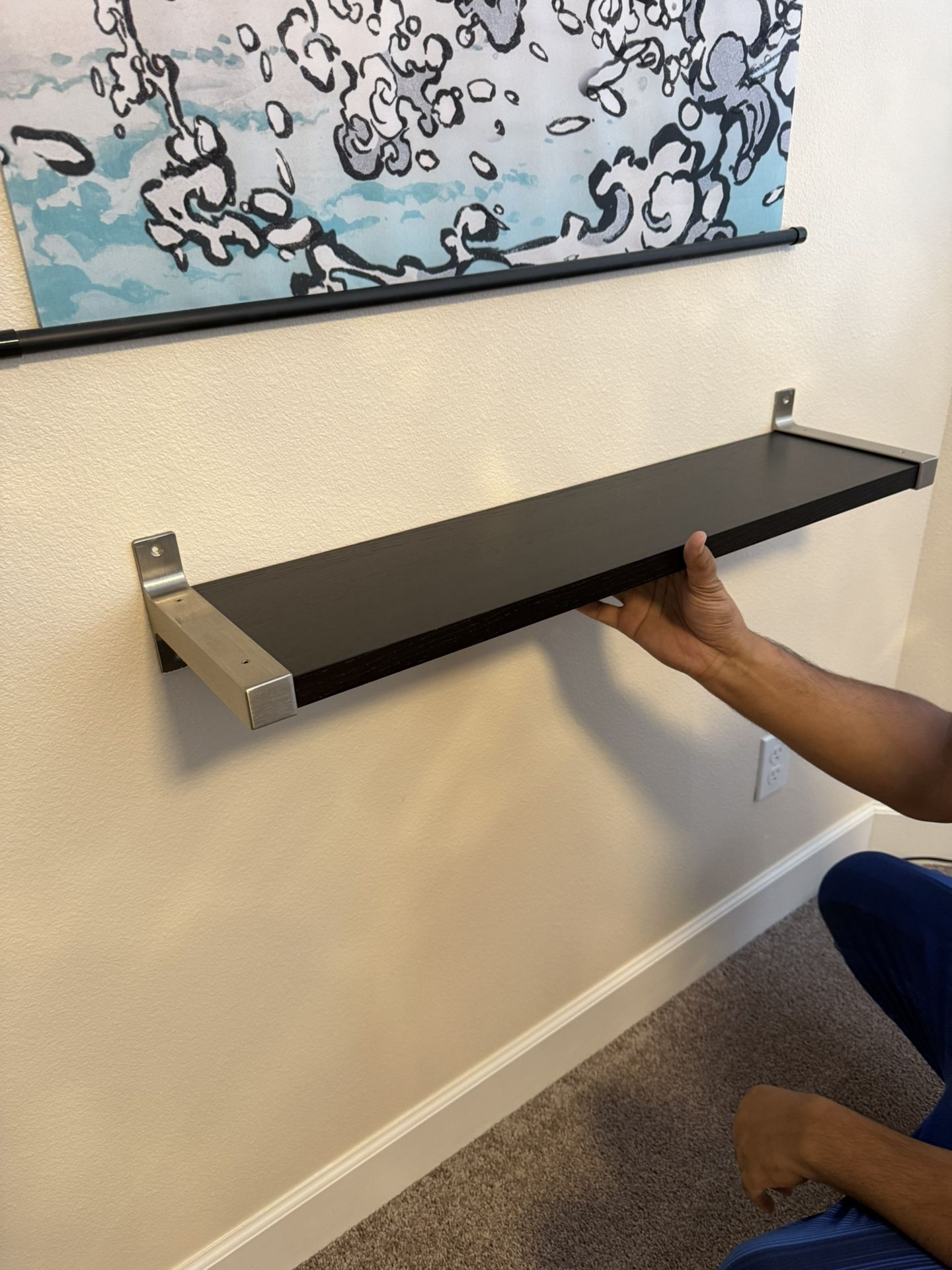 Set Of 2 Wooden Floating Shelves