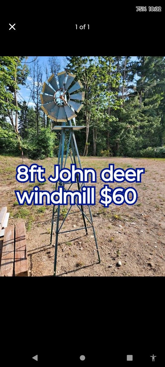 8ft Antique John Deer Windmill