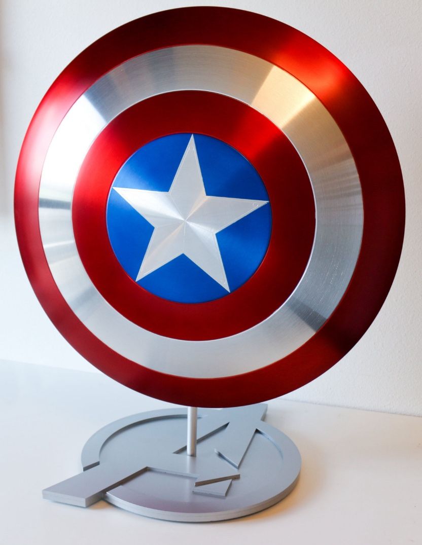 Metal Captain America shield With Stand