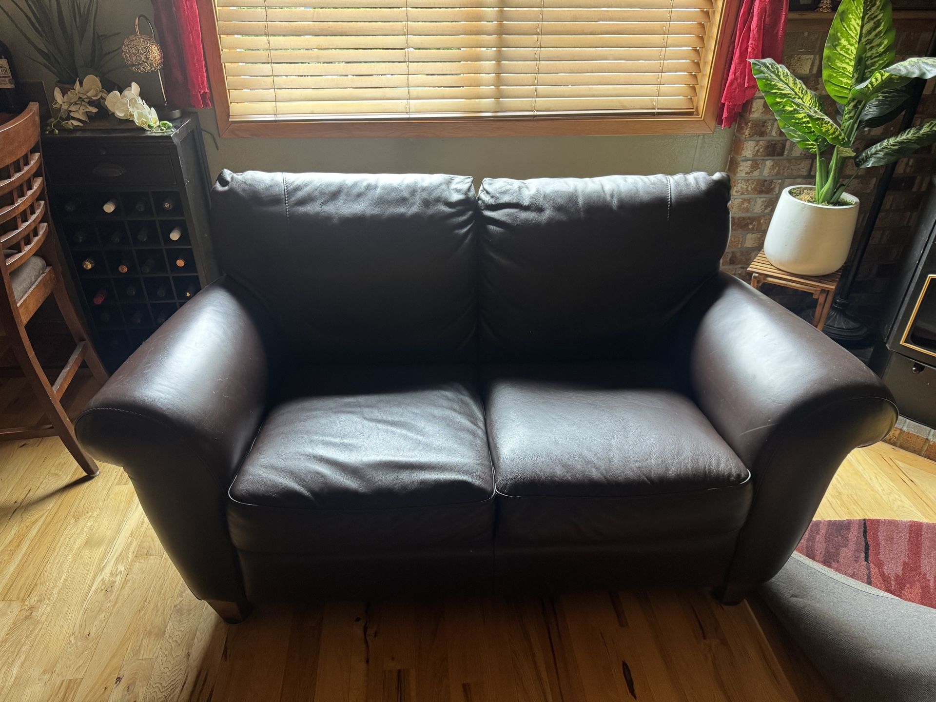 Beautiful Genuine, Leather Loveseat