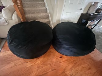 Set of 2 Black Bean Bag Chairs