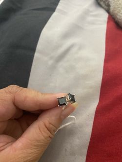 Real silver Black stud earrings $25
