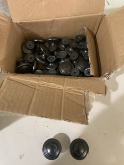 Black Round Cabinet Knob Drawer Pull *New* 
